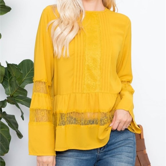 BOHO DOLLZ Yellow Blouse - Picture 1 of 7